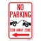 Signmission No Parking Tow-Away Zone with Left Arrow Heavy-Gauge Aluminum Sign, 12" x 18", A-1218-23607 A-1218-23607 - alternate 1